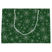 Weiße Schneeflocken im Grünen Urlaub Große Geschenktüte (Vorderseite)