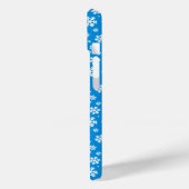 Weiße Schneeflocken im Halbblauen Wintermuster Case-Mate iPhone Hülle (Rückseite / Links)