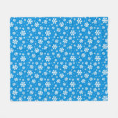 Weiße Schneeflocken im Halbblauen Wintermuster Fleecedecke (Vorderseite (Horizontal))