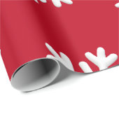 Weiße Schneeflocken im roten Hintergrund Weihnacht Geschenkpapier (Rolleneckpunkt)