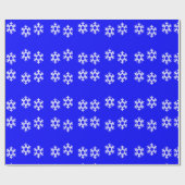 Weiße Schneeflocken in Blau Geschenkpapier (Flach)