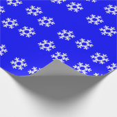 Weiße Schneeflocken in Blau Geschenkpapier (Ecke)