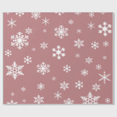 Weiße Schneeflocken in der Rose Rosa Urlaub Geschenkpapier (Flach)