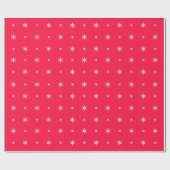 Weiße Schneeflocken in Rot Geschenkpapier (Flach)