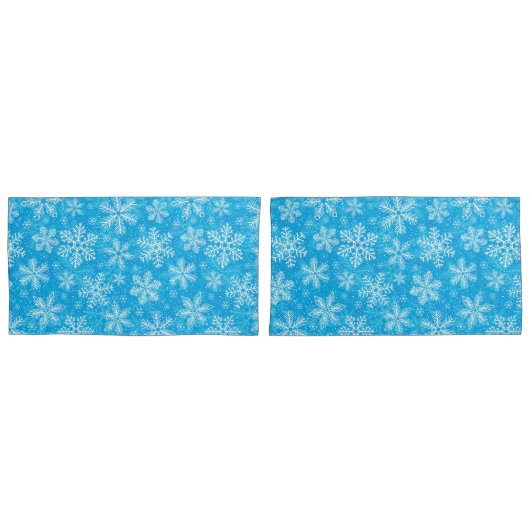 Weiße Schneeflocken Kissenbezug (Vorderseite-Set)