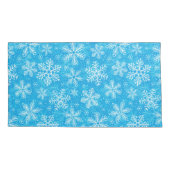 Weiße Schneeflocken Kissenbezug (Rückseite-Links)