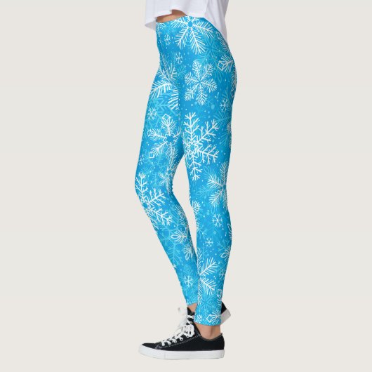 Weiße Schneeflocken Leggings (Links)