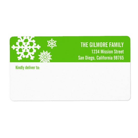 Weiße Schneeflocken - Lieferadresse (Vorne)