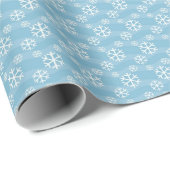 Weiße Schneeflocken Light Icy Blue Geschenkpapier (Rolleneckpunkt)