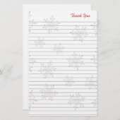 Weiße Schneeflocken Linierte Weihnachten Danke Pap Briefpapier (Vorne/Hinten)