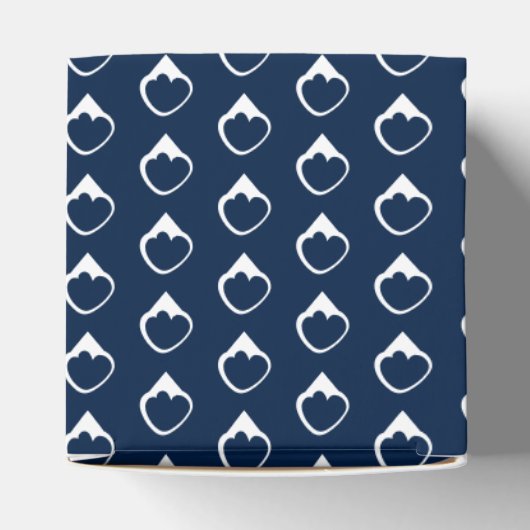 Weiße Schneeflocken marineblau Geschenk Geschenkschachtel (Oben)