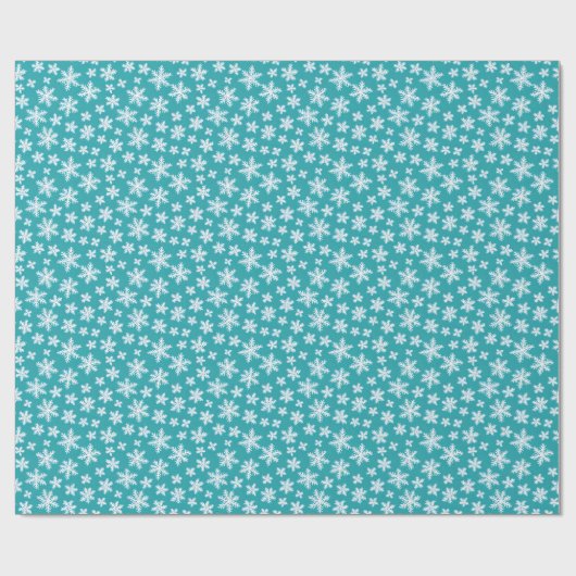 weiße Schneeflocken mit blauem Hintergrund Wrappin Geschenkpapier (Flach)