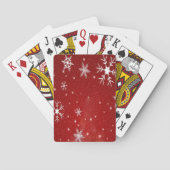 Weiße Schneeflocken mit rotem Hintergrund Spielkarten (Rückseite)