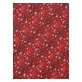 Weiße Schneeflocken mit rotem Hintergrund Tischdecke (Vorderseite)