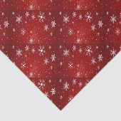 Weiße Schneeflocken mit rotem Hintergrundpapier Seidenpapier (Ausschnitt)