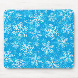 Weiße Schneeflocken Mousepad