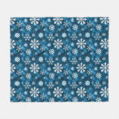 Weiße Schneeflocken Muster auf blauem Winter Fleecedecke (Vorderseite (Horizontal))