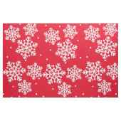 Weiße Schneeflocken Muster auf Red Pima Baumwollst Stoff (Fat Quarter (45,7 x 55,9 cm))