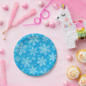 Weiße Schneeflocken Pappteller (Party)