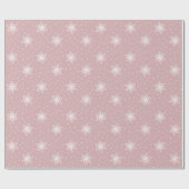 Weiße Schneeflocken Polka Dos Pink Weihnachten Geschenkpapier (Flach)