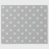 Weiße Schneeflocken Polka Dots Silberne Weihnachte Geschenkpapier (Flach)