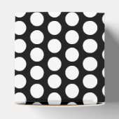 Weiße Schneeflocken, Polka Punkte schwarzes Gesche Geschenkschachtel (Oben)