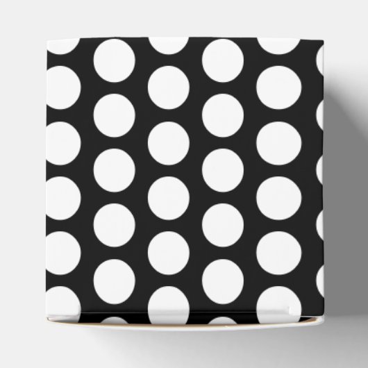 Weiße Schneeflocken, Polka Punkte schwarzes Gesche Geschenkschachtel (Oben)