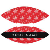 Weiße Schneeflocken, Rot, Ihr Name, Personalisiere Football (Paneele)