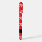 Weiße Schneeflocken, Rot, Ihr Name, Personalisiere iPhone Hülle (Rechte Seite)