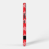 Weiße Schneeflocken, Rot, Ihr Name, Personalisiere Samsung Galaxy Hülle (Rechte Seite)