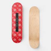 Weiße Schneeflocken, Rot, Ihr Name, Personalisiere Skateboard (Vorderseite)