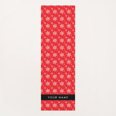 Weiße Schneeflocken, Rot, Ihr Name, Personalisiere Yogamatte (Vorderseite)