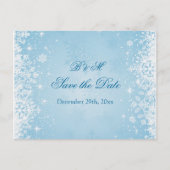 Weiße Schneeflocken Save the Date auf der Postkart Ankündigungspostkarte (Vorderseite)