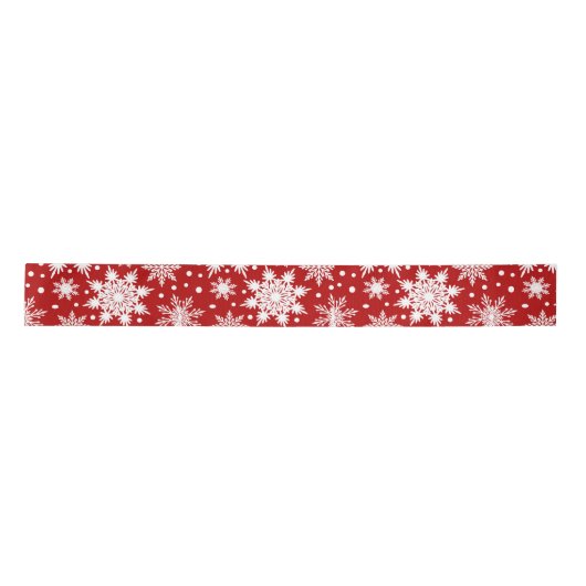 Weiße Schneeflocken Seamless Patterns Weihnachten Satinband (Vorderseite)