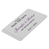 Weiße Schneeflocken Silver Wedding Save the Date Magnet (Linke Seite)