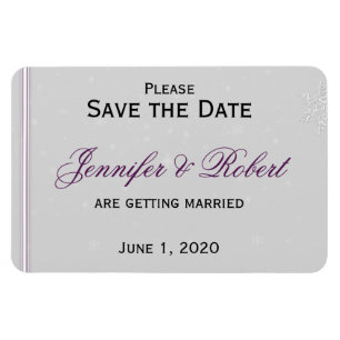 Weiße Schneeflocken Silver Wedding Save the Date Magnet