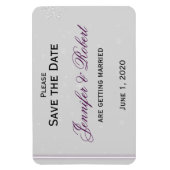 Weiße Schneeflocken Silver Wedding Save the Date Magnet (Vertikal)