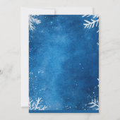 Weiße Schneeflocken und blaues Party Einladung (Rückseite)