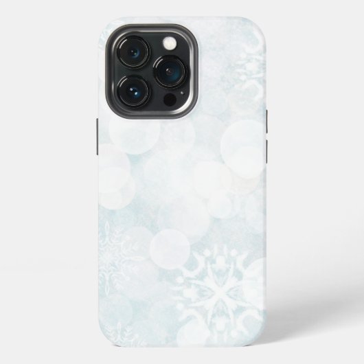 Weiße Schneeflocken und Bokeh-Lichter iPhone Hülle (Hinten)