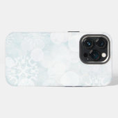 Weiße Schneeflocken und Bokeh-Lichter iPhone Hülle (Rückseite (Horizontal))