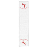 Weiße Schneeflocken und Rentiere Kurzer Tischläufer (Vorderseite)