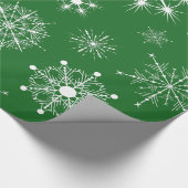 Weiße Schneeflocken Verschiedene Formen Geschenkpapier (Ecke)