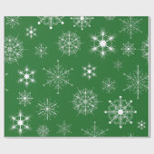 Weiße Schneeflocken Verschiedene Formen Geschenkpapier (Flach)