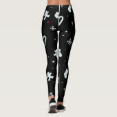 Weiße Schneeflocken Weihnachten Leggings für Fraue (Rückseite)