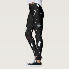 Weiße Schneeflocken Weihnachten Leggings für Fraue