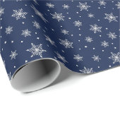 Weiße Schneeflocken-Weihnachtspackung Schwarz Geschenkpapier (Rolleneckpunkt)