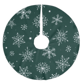 Weiße Schneeflocken Winterurlaub Landschaft Polyester Weihnachtsbaumdecke