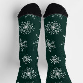 Weiße Schneeflocken Winterurlaub Landschaft Socken (Oben)