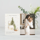 Weiße Schneehäuser Foto Weihnachtsgrüße Feiertagskarte (Stehend Vorderseite)