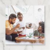 Weiße Schneehäuser Foto Weihnachtsgrüße Geschenkanhänger (Rückseite)